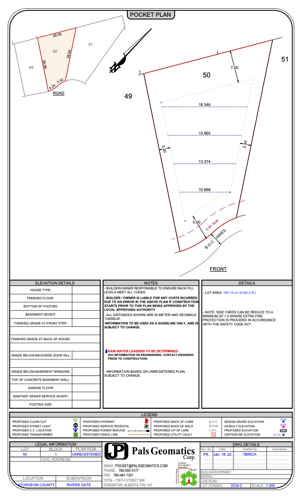 Rivers Gate Available Lot Map Site 50, Sturgeon County, St. Albert
