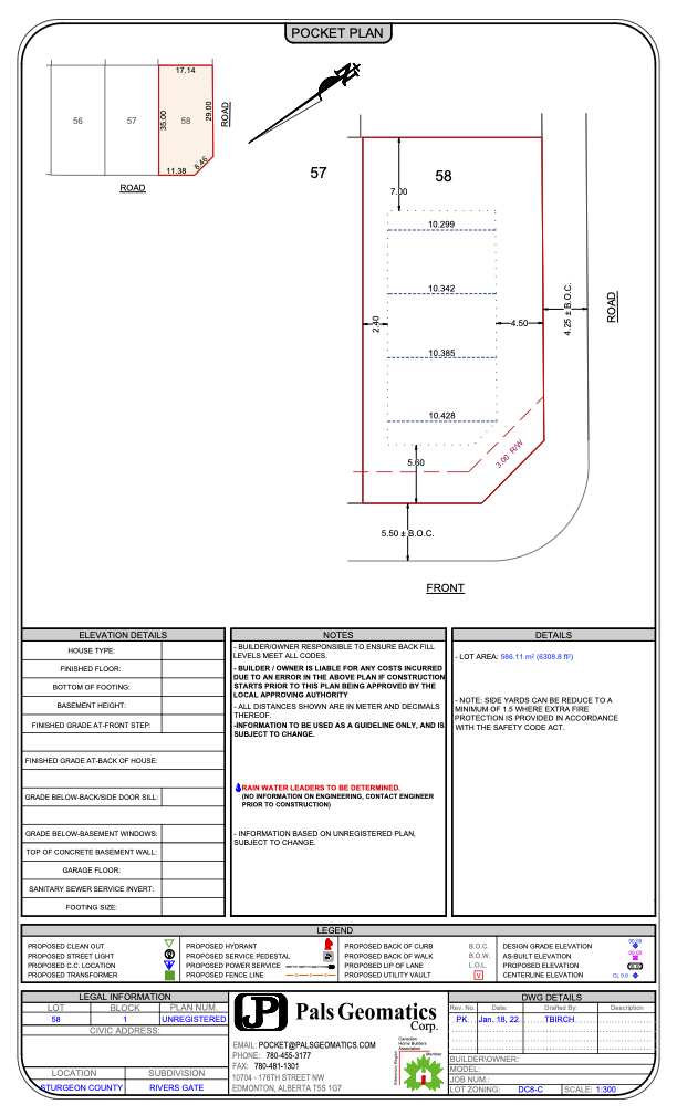 Rivers Gate Available Lot Map Site 58, Sturgeon County, St. Albert